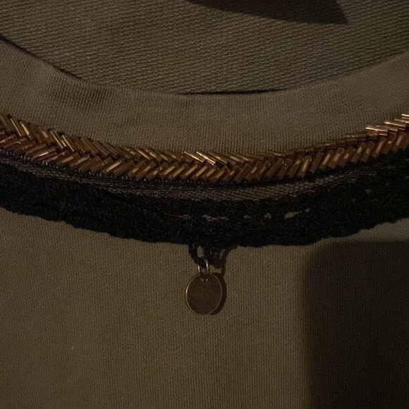 T-shirt sweater green with tie waist - Picture 5 of 5